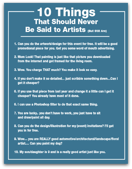10 things that should never be said to artists